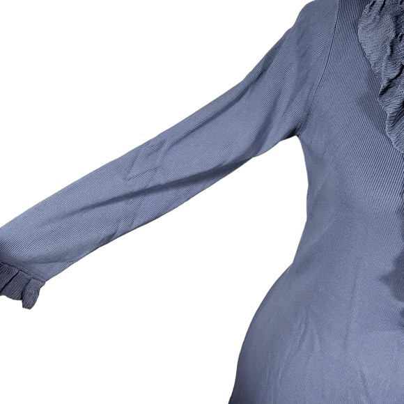 Max Studio Women's size Small Blue Rayon Nylon Knit Wrap Around Dress - Picture 4 of 10